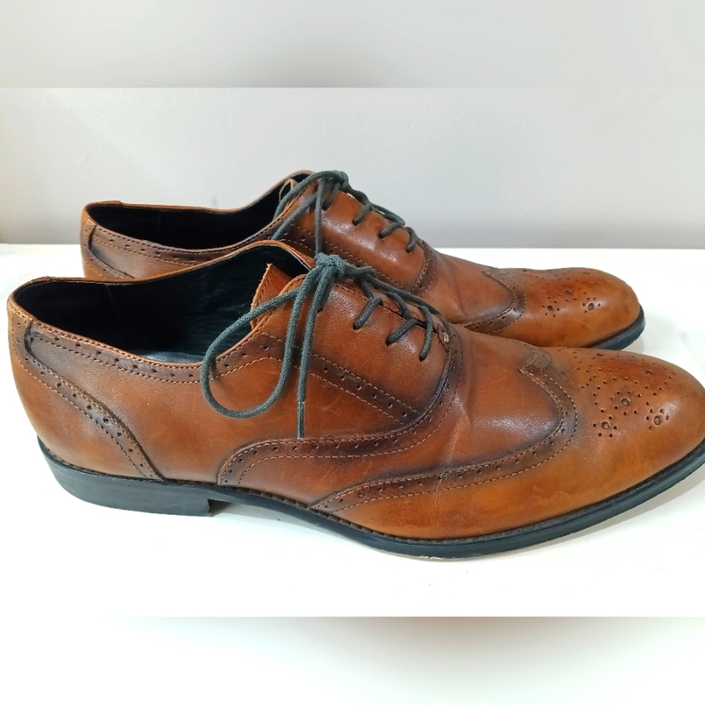 Ashton Grey Collection Men's wingtip Oxford leather shoe 11